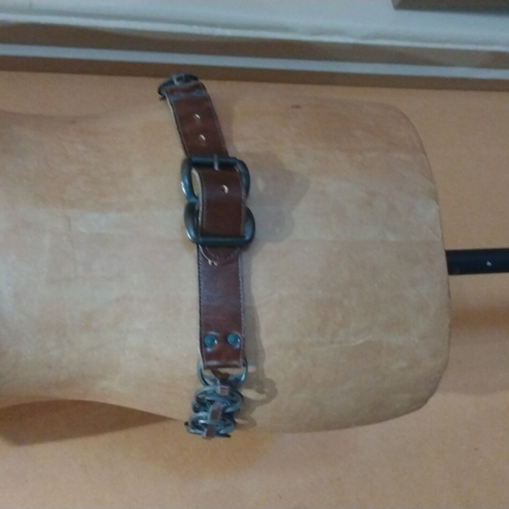 Vintage leather & metal belt